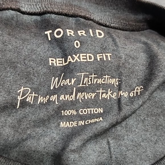 Torrid - Tiger Relaxed Fit Cotton Jersey Destructed Drop Shoulder Tunic in Teal - Picture 8 of 14